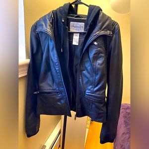 Super cute American Rag faux leather biker jacket!